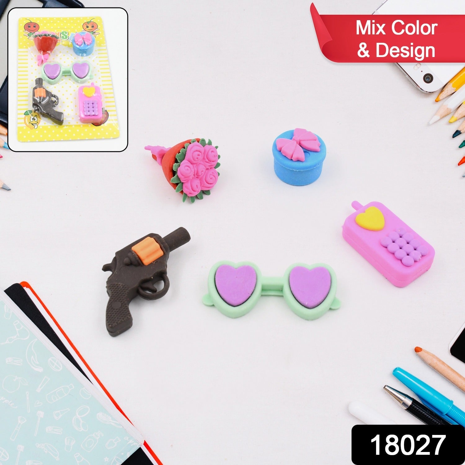 Mix Design 1 Set Fancy & Stylish Colorful Erasers for Children Different Designs & Mix, Eraser Set for Return Gift, Birthday Party, School Prize (1 Set) Mix Design 1 Set Fancy & Stylish Colorful Erasers for Children Different Designs & Mix, Eraser Set for Return Gift, Birthday Party, School Prize (1 Set)